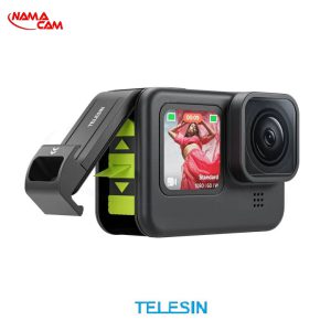 در باتری شیاردار قابل شارژ و ضد باران تلسین برای گوپرو هیرو 12 / 11 / 10 / 9 درب باتری